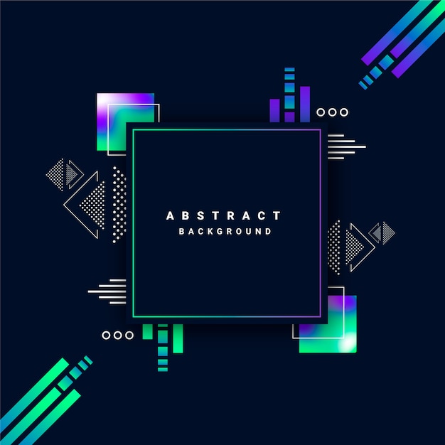 Vector dark abstract background with geometric figures and gradients