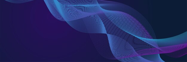 Vector dark abstract background with glowing wave shiny moving lines design element modern purple blue gradient flowing wave lines futuristic technology concept vector illustration