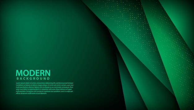 Dark abstract background with green overlap