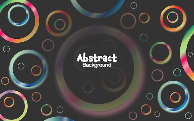 Vector dark abstract background with multicolored circles vector background