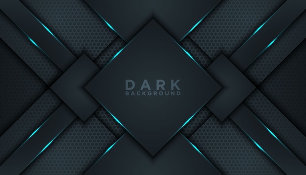 Vector dark abstract background with overlap layers