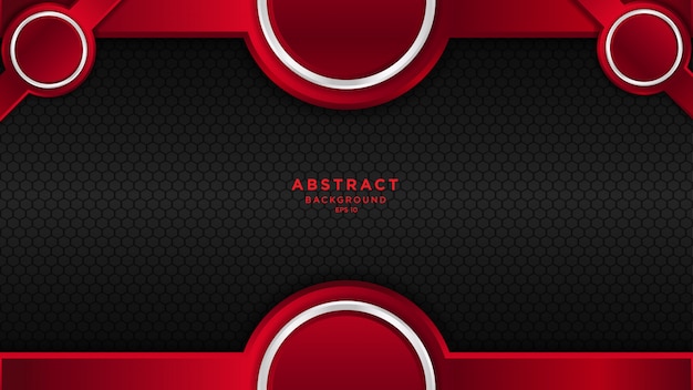 Dark abstract background with red black overlap layers and circle.