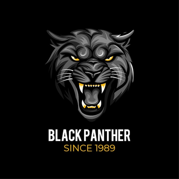 Vector dark abstract black panther gaming logo