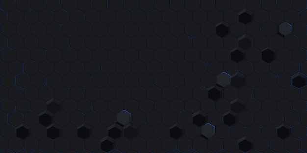 Темный абстрактный беспрепятственный футуристический простой шестиугольный игровой кибервекторный технический фон