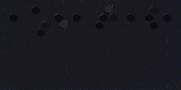 Dark Abstract Seamless Futuristic Simple Hexagonal Gaming Cyber Vector Tech Background