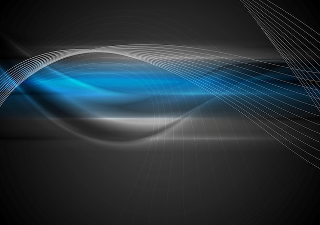 Dark abstract wavy background