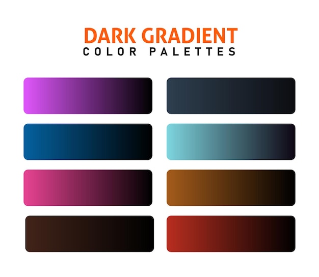 Вектор Коллекция dark and deep gradient color swatches