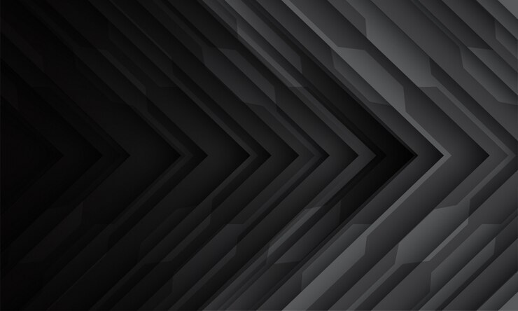 Vector dark arrow circuit pattern direction modern futuristic technology background.