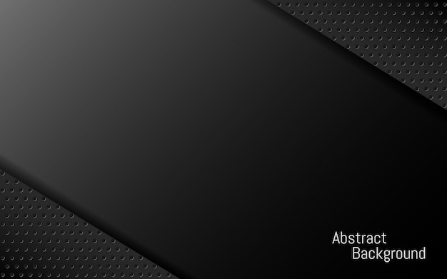 Vector dark background. abstract geometric elegant black layers. perforated metal texture