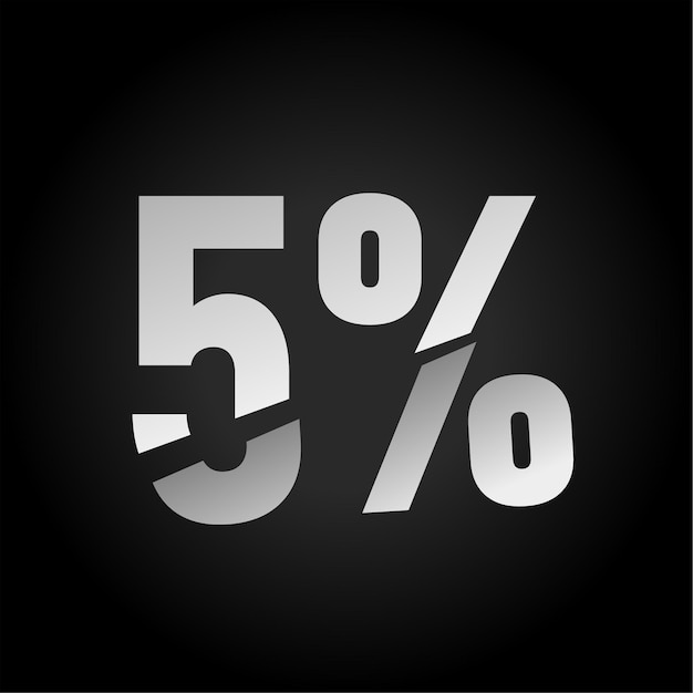 어두운 배경 절단 효과: 현대적인 시각으로 5% 아이콘