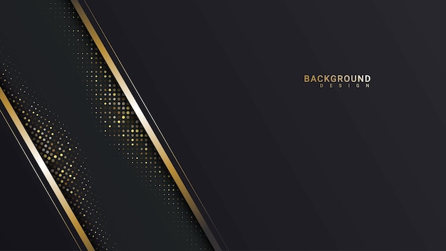 Vector dark background with modern and luxurious golden lines