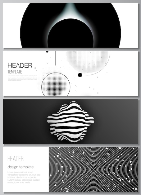 Vector dark banners set