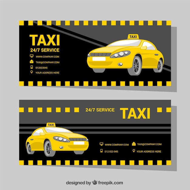 Vector dark banners with taxi