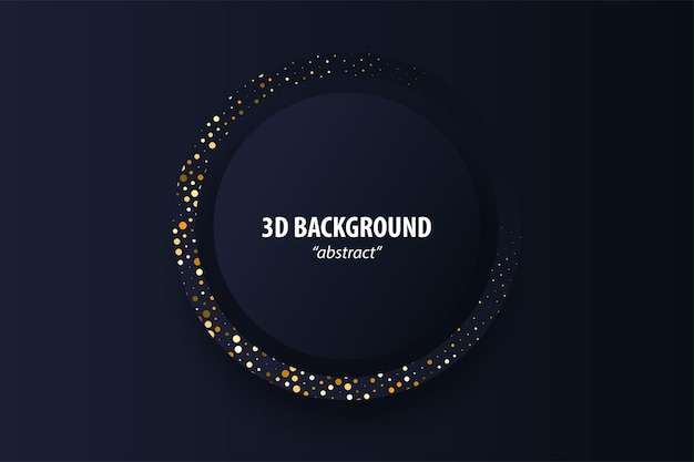 Темно-черный абстрактный геометрический фон 3d бумага вырезать дизайн слоями Золотой цвет полутона