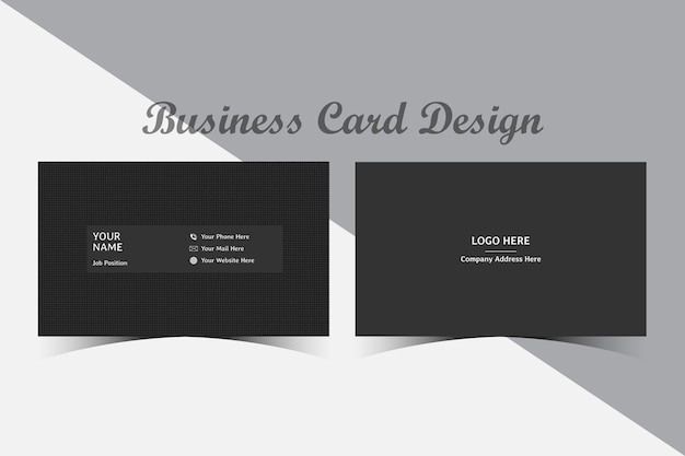 Vector dark black business card template black elegant business card design