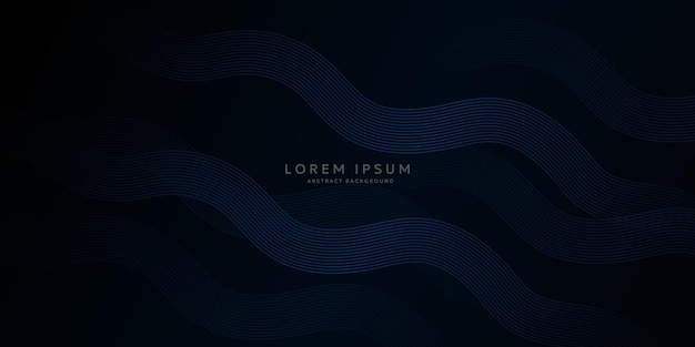 Dark blue abstract background with glowing lines Modern shiny blue lines pattern