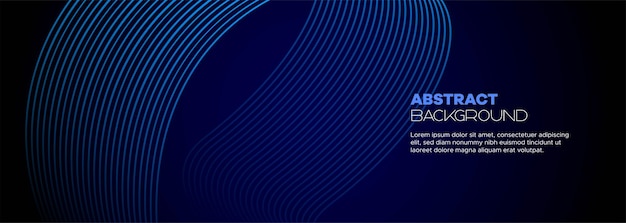 Dark blue abstract banner background geometric circles lines pattern Futuristic web background