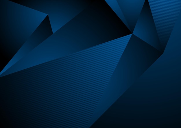 Vector dark blue abstract concept polygonal tech background