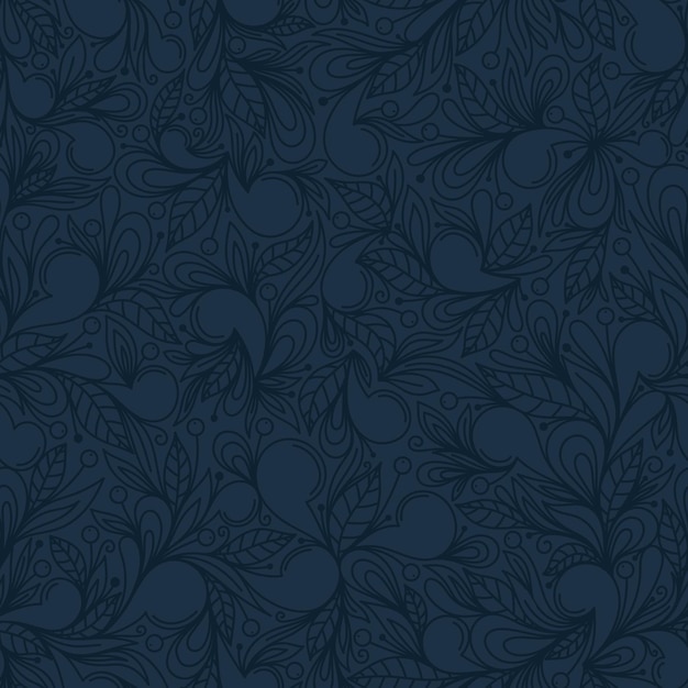 DARK BLUE ABSTRACT FLORAL VECTOR BACKGROUND