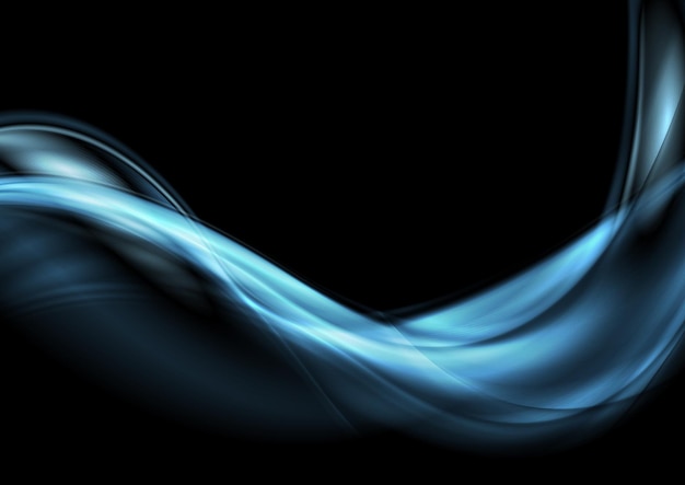 Dark blue abstract flowing dynamic waves vector background