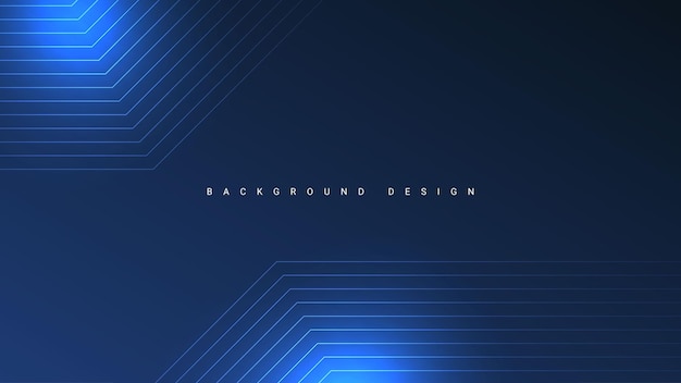 Vector dark blue background design with glowing blue lines