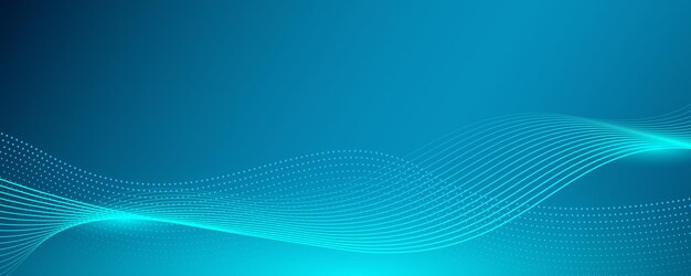 Dark blue background future technology concept Abstract dynamic line wave flowing particle Suitable for banner poster cover brochure flyer website