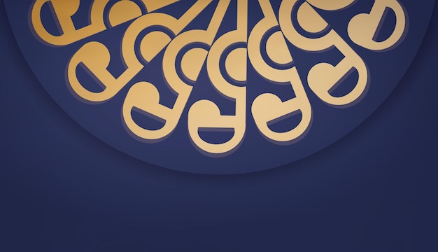 あなたのロゴのための抽象的な金のパターンとスペースと濃い青の背景
