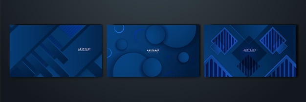 Dark blue background with abstract square shape circles lines dynamic and sport banner concept