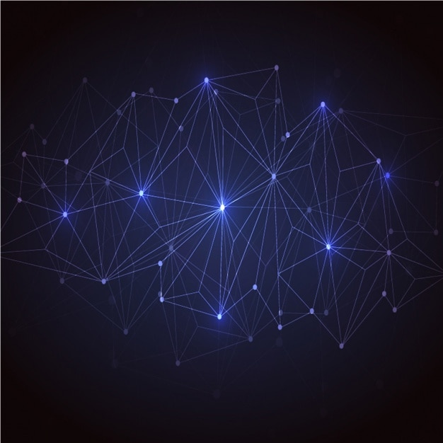 Vector dark blue background with connected lines