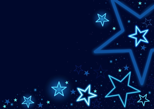 Vector dark blue background with different stars and dotted stardust