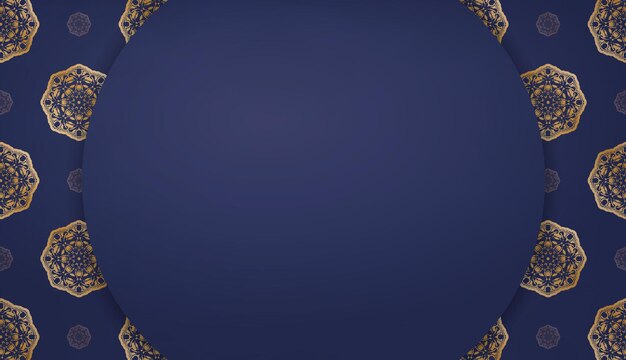 Dark blue background with mandala gold pattern and place under your text
