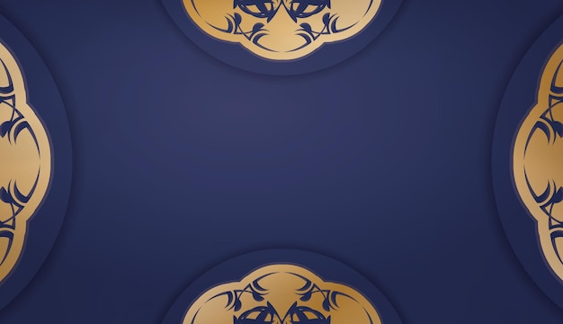 Dark blue banner with Greek gold ornaments and place for text