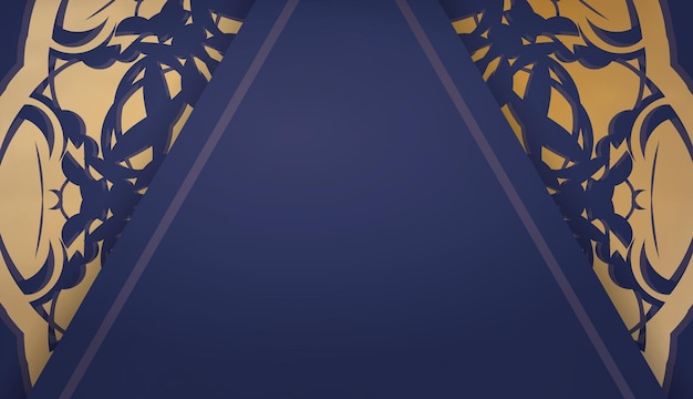 Dark blue banner with indian gold pattern for logo design