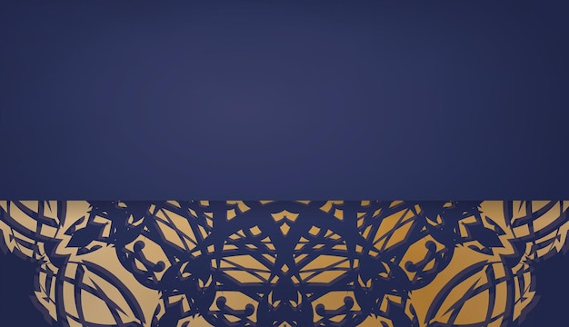 Striscione blu scuro con un lussuoso motivo dorato per il design sotto il testo