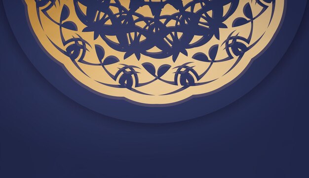 Banner blu scuro con motivo oro vintage per il design sotto il tuo logo