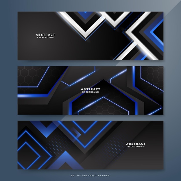 Vector dark blue and black abstract banner background blue geometry shine and layer element vector for presentation design suit for business corporate institution party festive seminar and talks