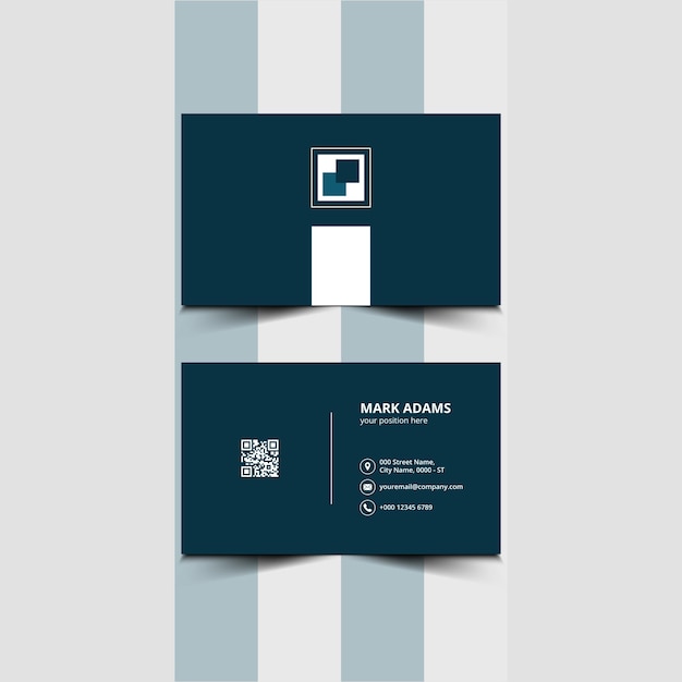 dark blue business card vector
