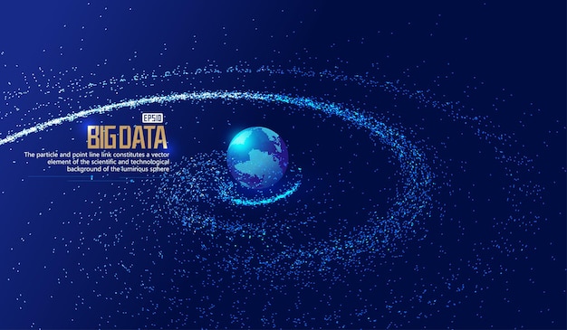 ダークブルー宇宙渦粒子デジタル地球ネットワーク技術ビッグデータ抽象的な背景