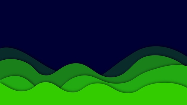 Dark blue and dark green abstract wave vector background