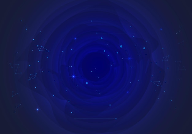 dark blue dot line cosmic sky and whirlpool science and technology sense background