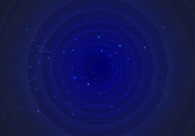 dark blue dot line cosmic sky and whirlpool science and technology sense background