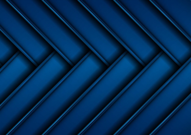 Dark blue glossy stripes abstract tech geometric background