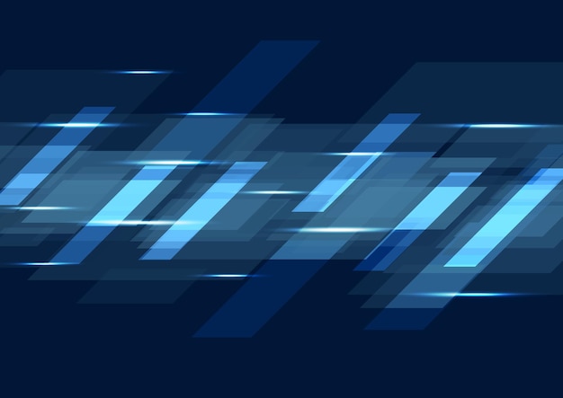 Vector dark blue glowing tech geometric background