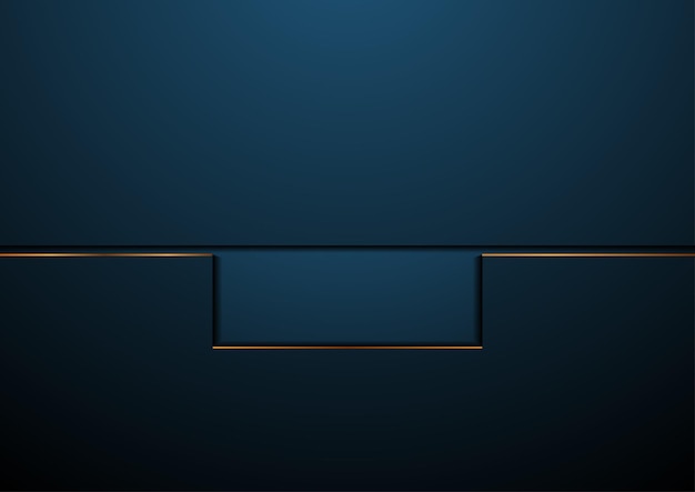 Vector dark blue and golden abstract corporate material background vector technology design