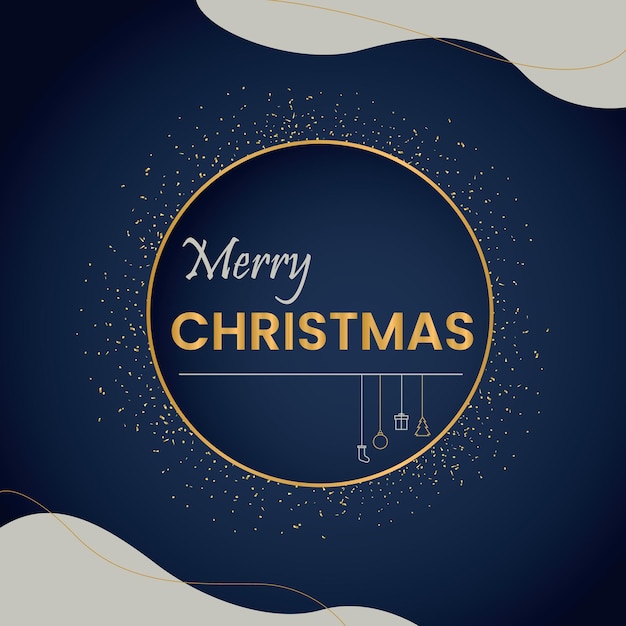 Dark Blue and golden Christmas poster