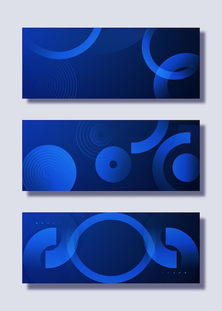 Вектор Темно-синий градиент минимальный векторный фоновый баннер с пунктирной и круглой формой