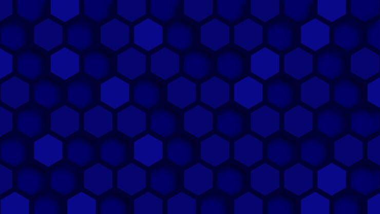 Vector dark blue hexagon pattern background