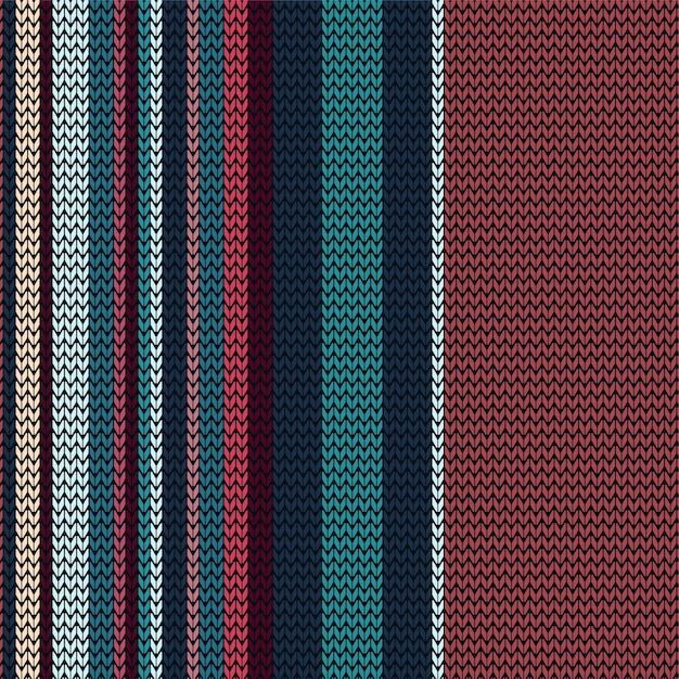 A dark blue Knitted Seamless Fabric texture design with colorized dark Blue Red Pink Knit Texture