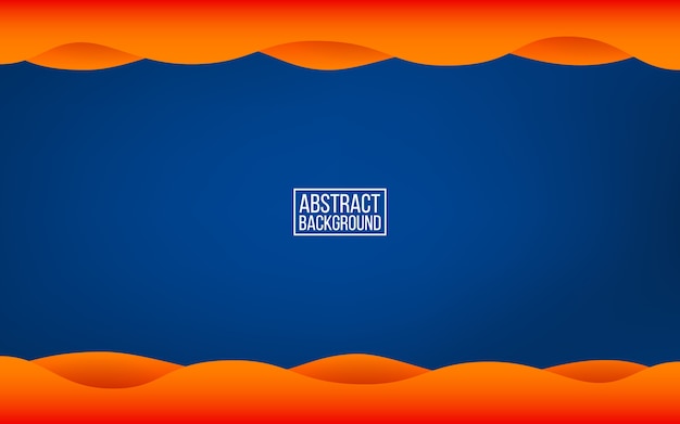 Vector dark blue layer background. orange waves with shadows. trendy colors backdrop for web or poster. modern abstract background.  illustration.