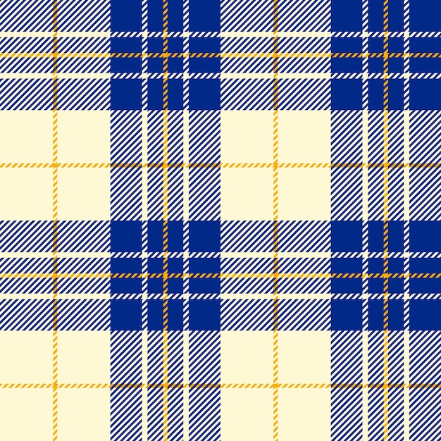 Vector dark blue and light yellow color striped lines seamless plaid pattern vector illustration